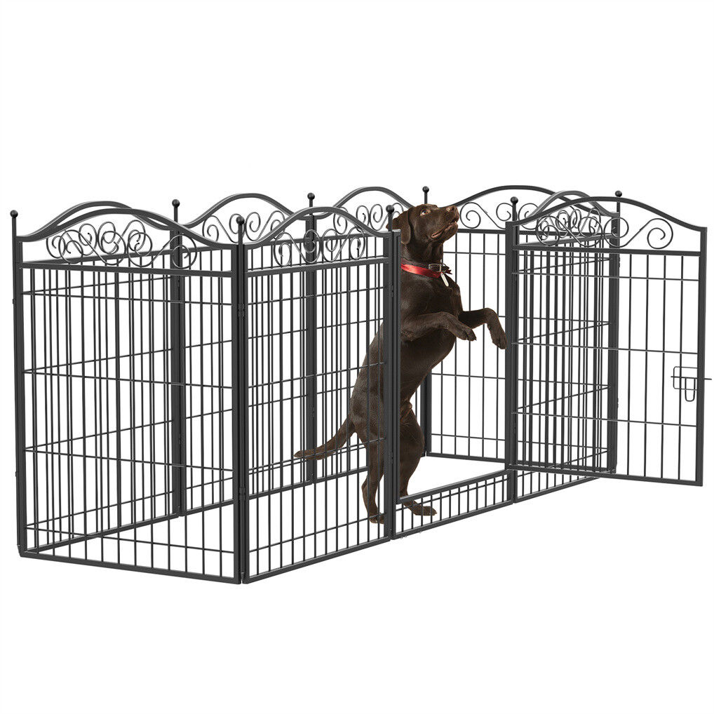 V178-66944-202508050925-00 8 Panel Pet Playpen Gate Extension w/ Lockable Door - Image 1