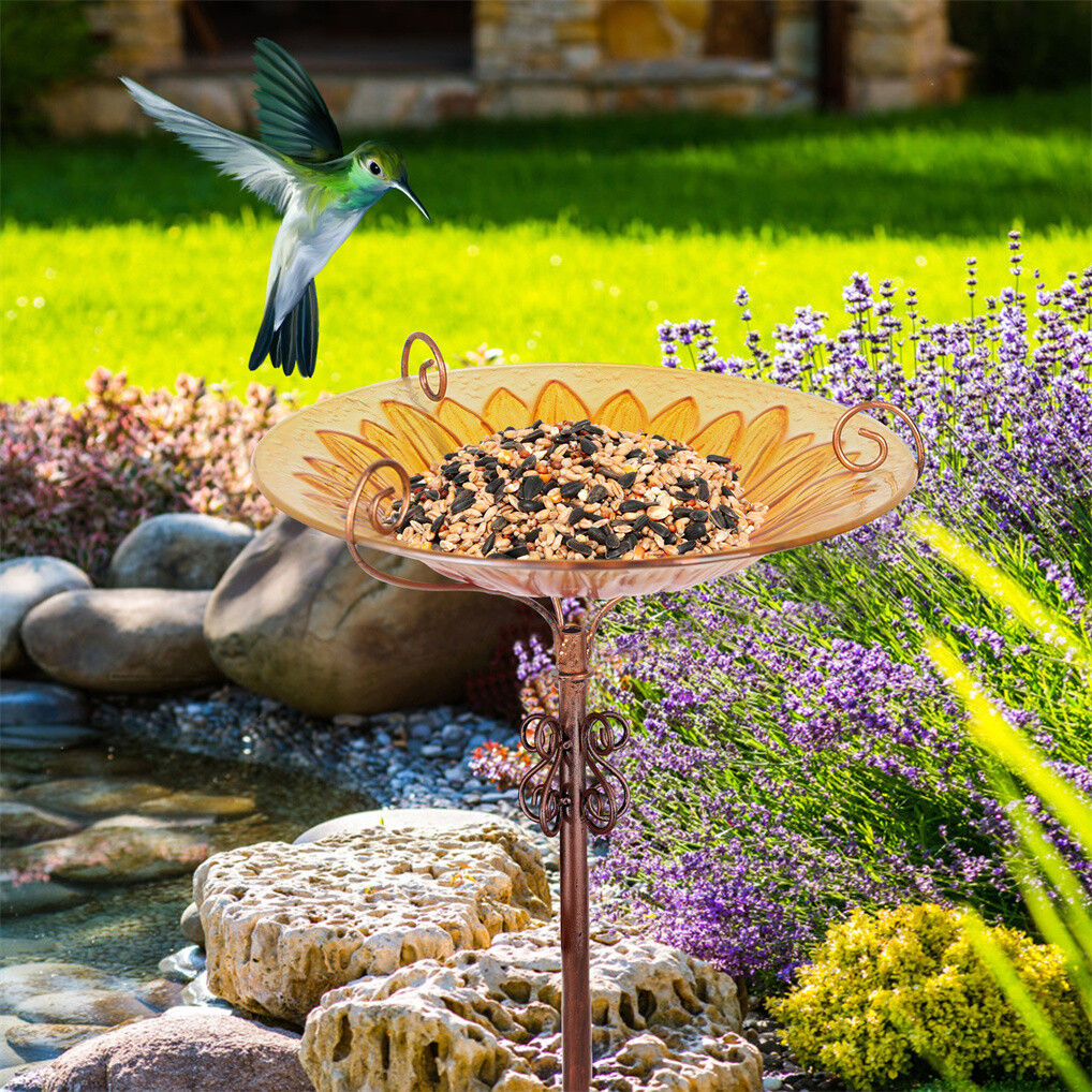 V178-66968-202508050935-00 Solar Bird Bath Feeder Fountain Deck Post Mount - Image 1