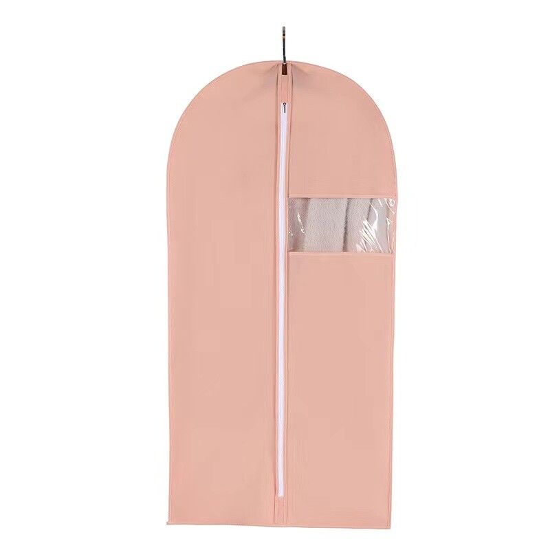 V178-67041-202508051015-00 Pink Garment Bag 60x80cm Dustproof Dress Suit Coat Protector Cover - Image 1