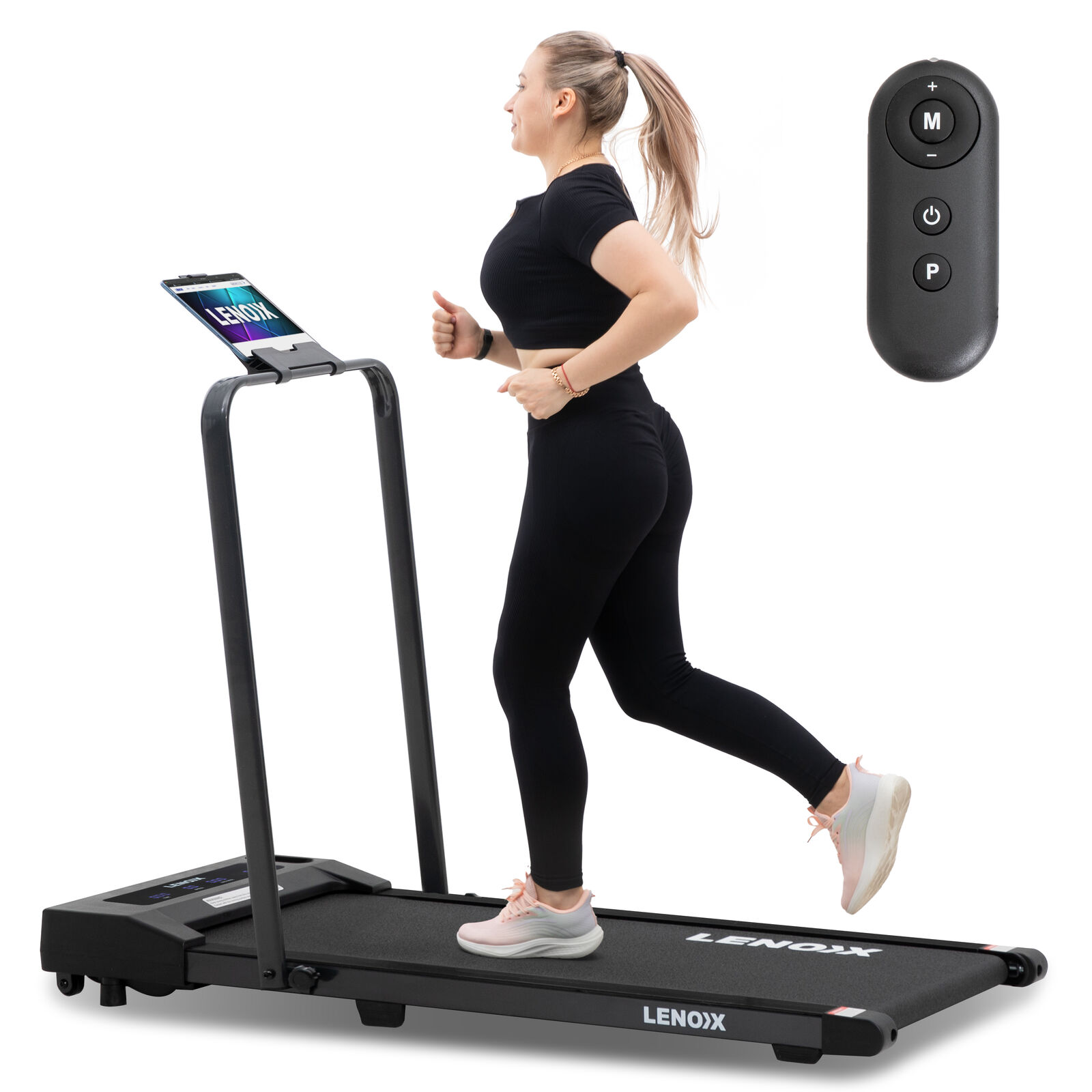 V196-TM2000-202508251020-00 2HP Walking Pad Treadmill w/ Remote, Foldable Handrail, and Tablet Holder - Image 1