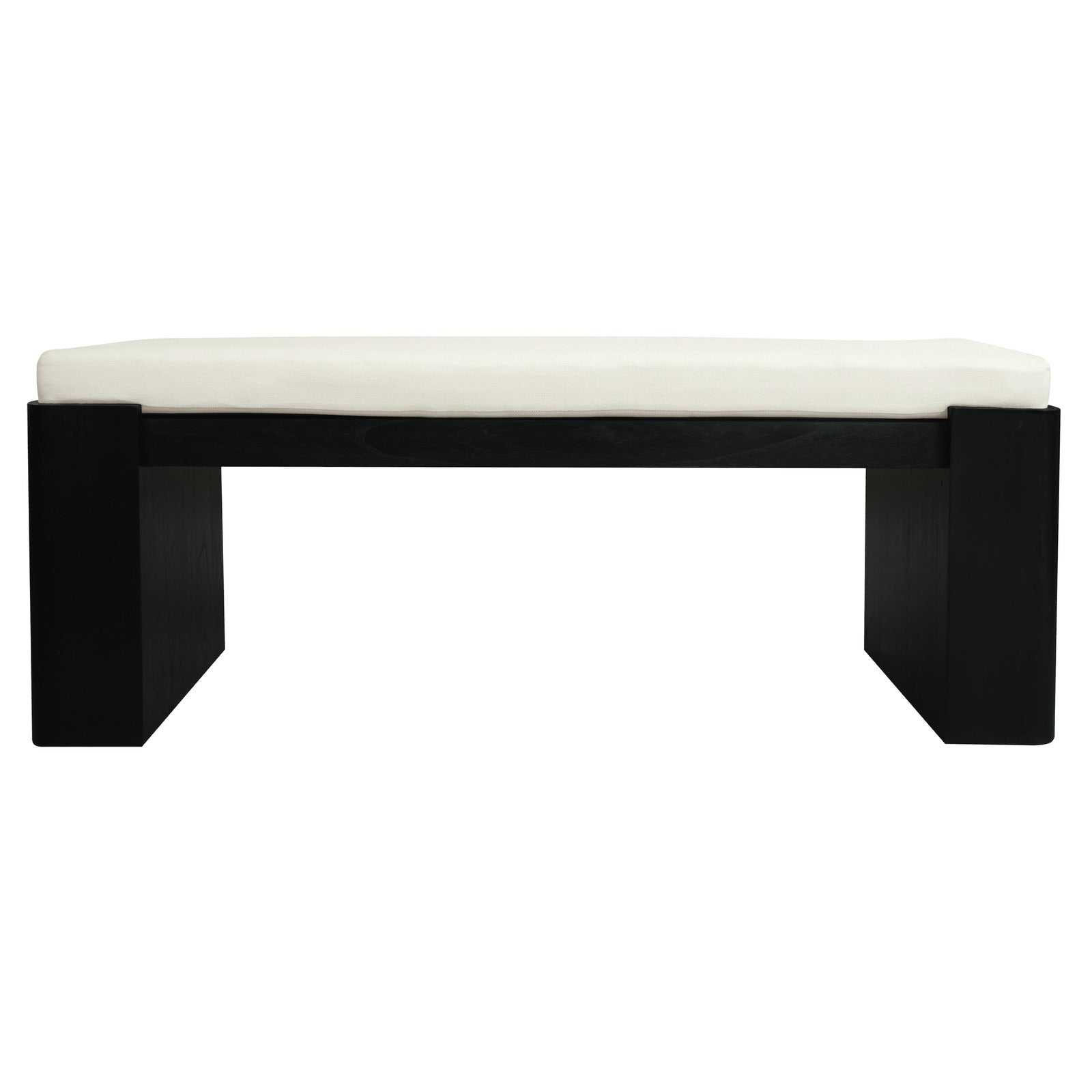 V199-BE130ADBW-202509091011-00 Adelle Solid Mindi Timber Bench - Small (Black) - Image 1
