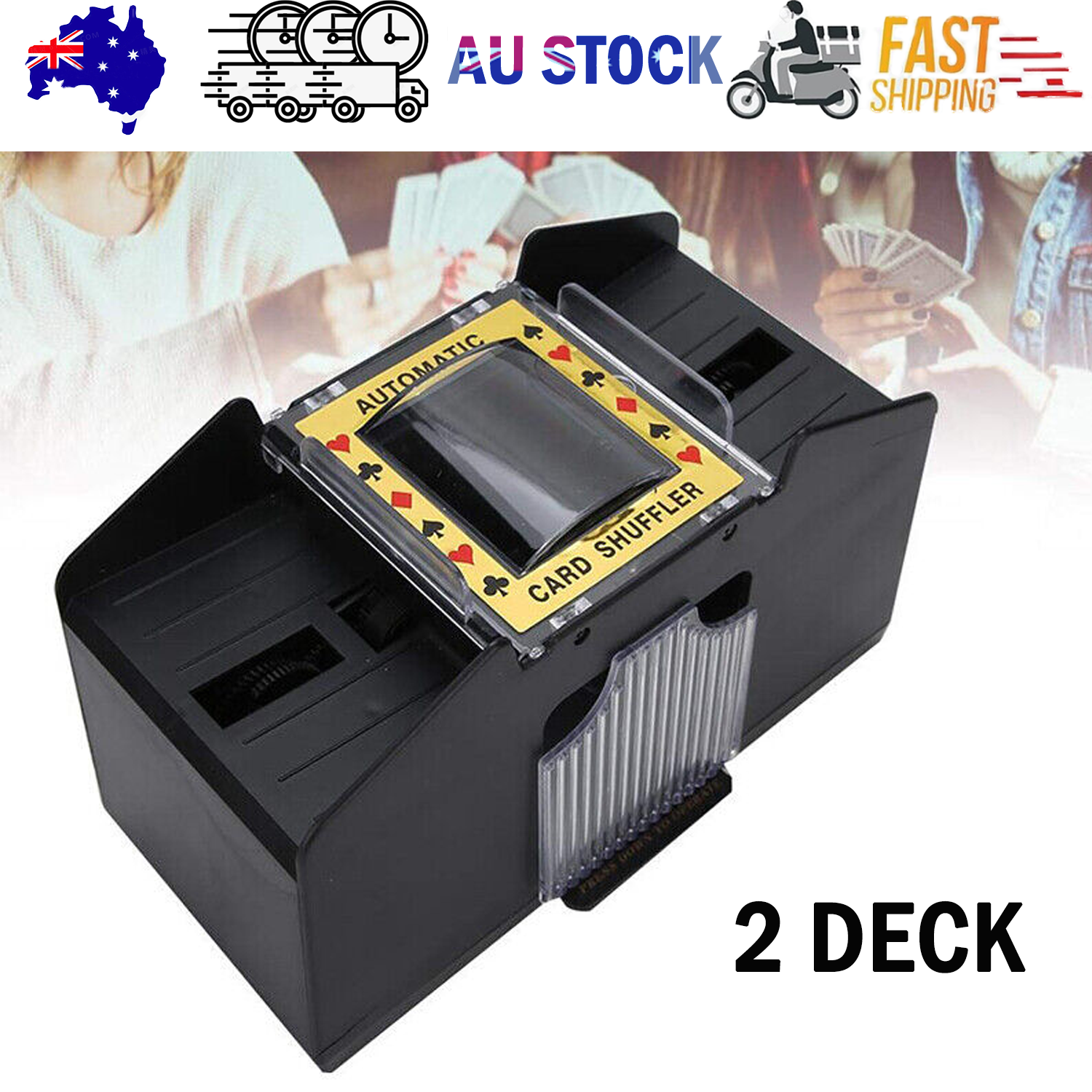 V201-W12080466-202507071028-00 Automatic Card Shuffler Poker Cards Shuffling Machine Casino Playing Game 2 DECK - Image 1