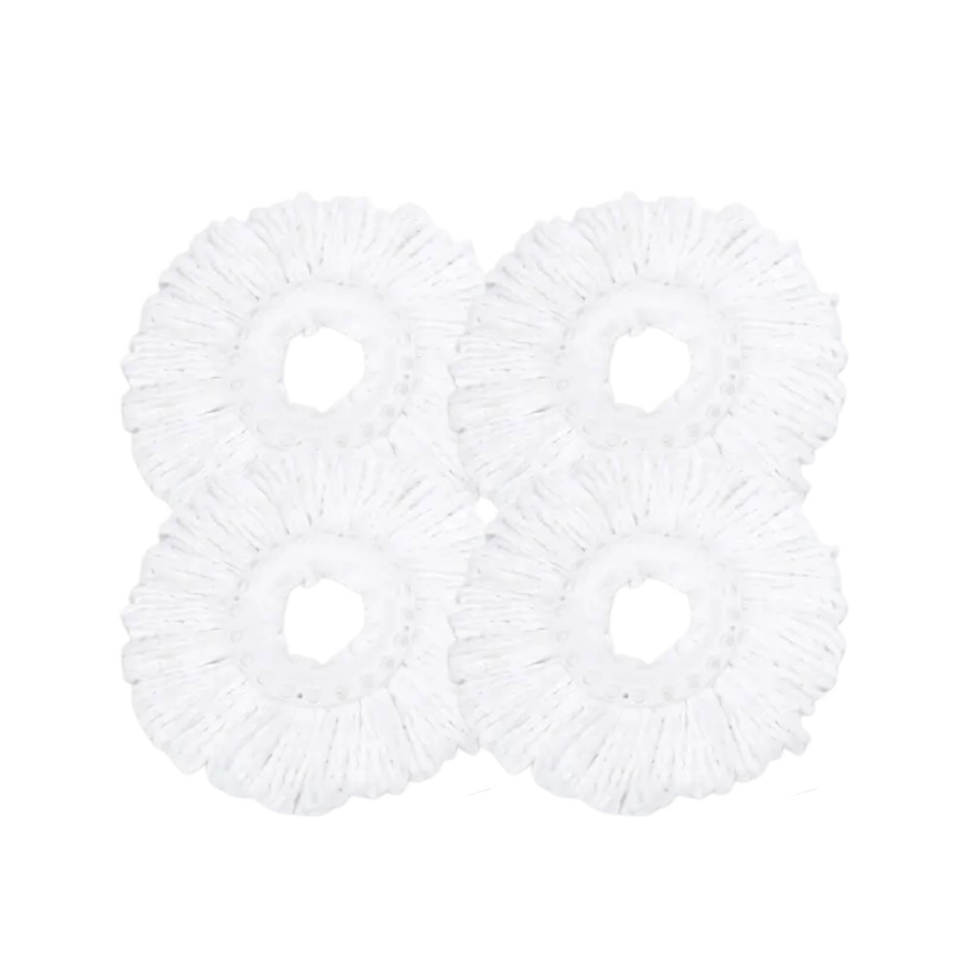 V238-SUPDZ-41143291510864-202508280325-00 4x Kitchee Microfibre Mop Head Replacement for Kitchee Spin Mop - White Round - Image 1