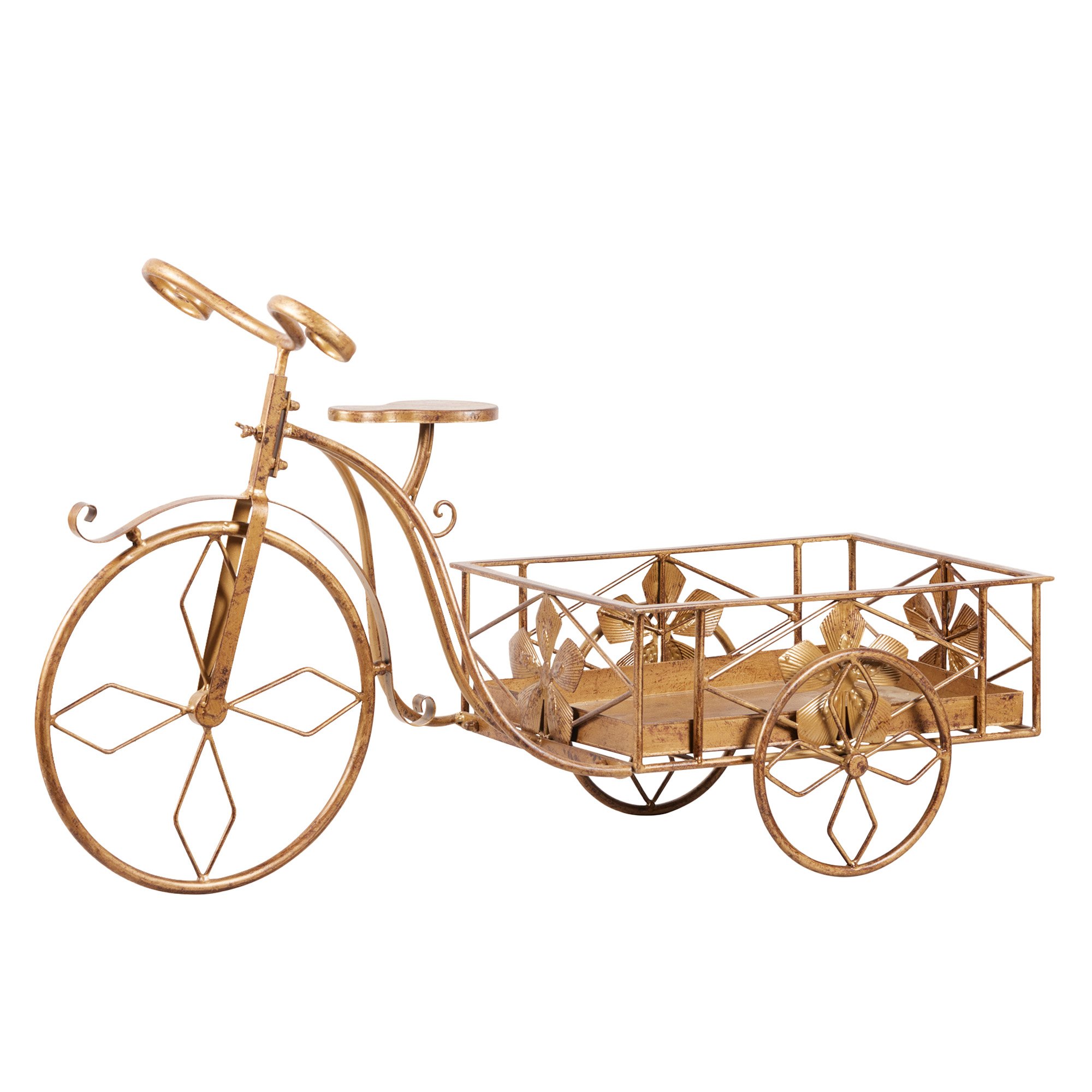 V240-112_JHC501-202509090840-00 Christabelle Antique Gold Metal Art Iron Wrought Material Bicycle Display Christmas Decor - Image 1