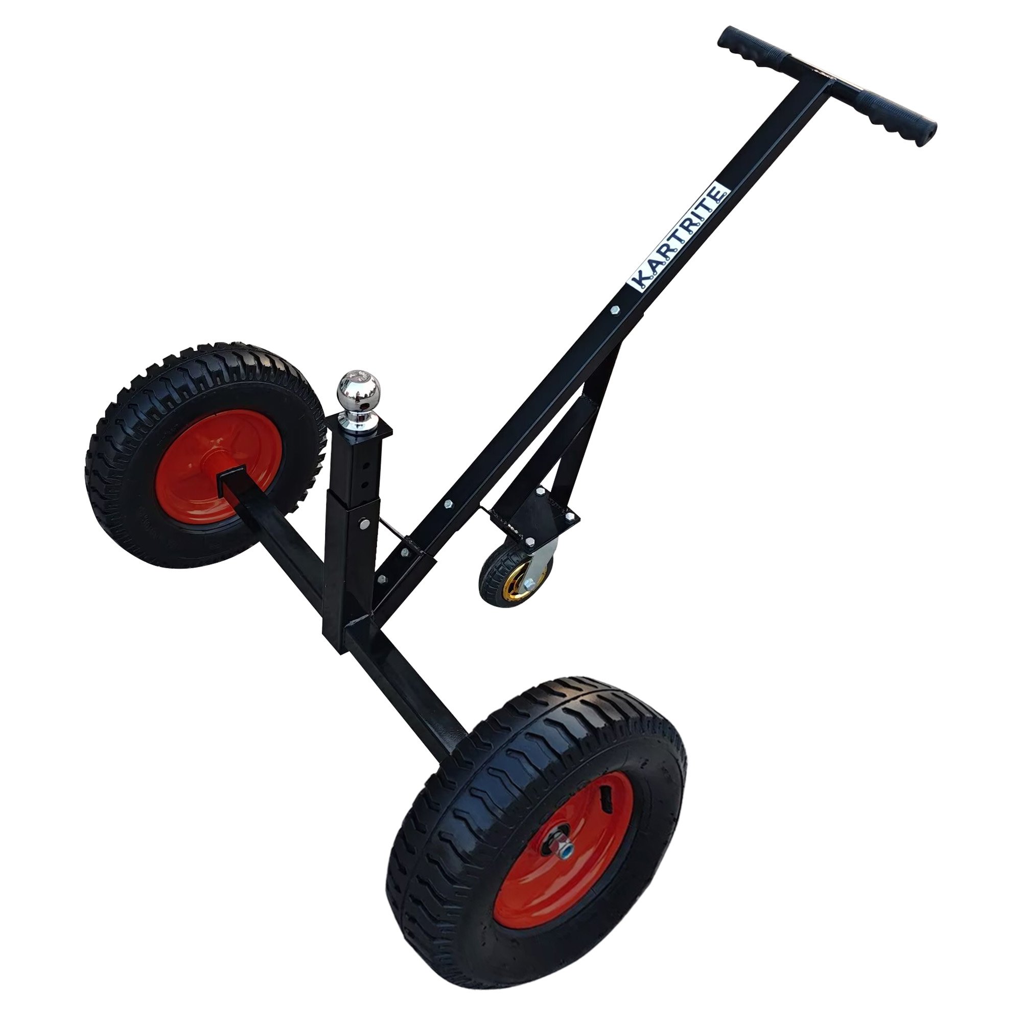 V240-ATD-TD77-BLK-202508190855-00 Kartrite 3-Wheel Adjustable Trailer Dolly Heavy Duty Caravan Mover 1000 lbs Tongue Capacity Durable Transport Solution - Image 1