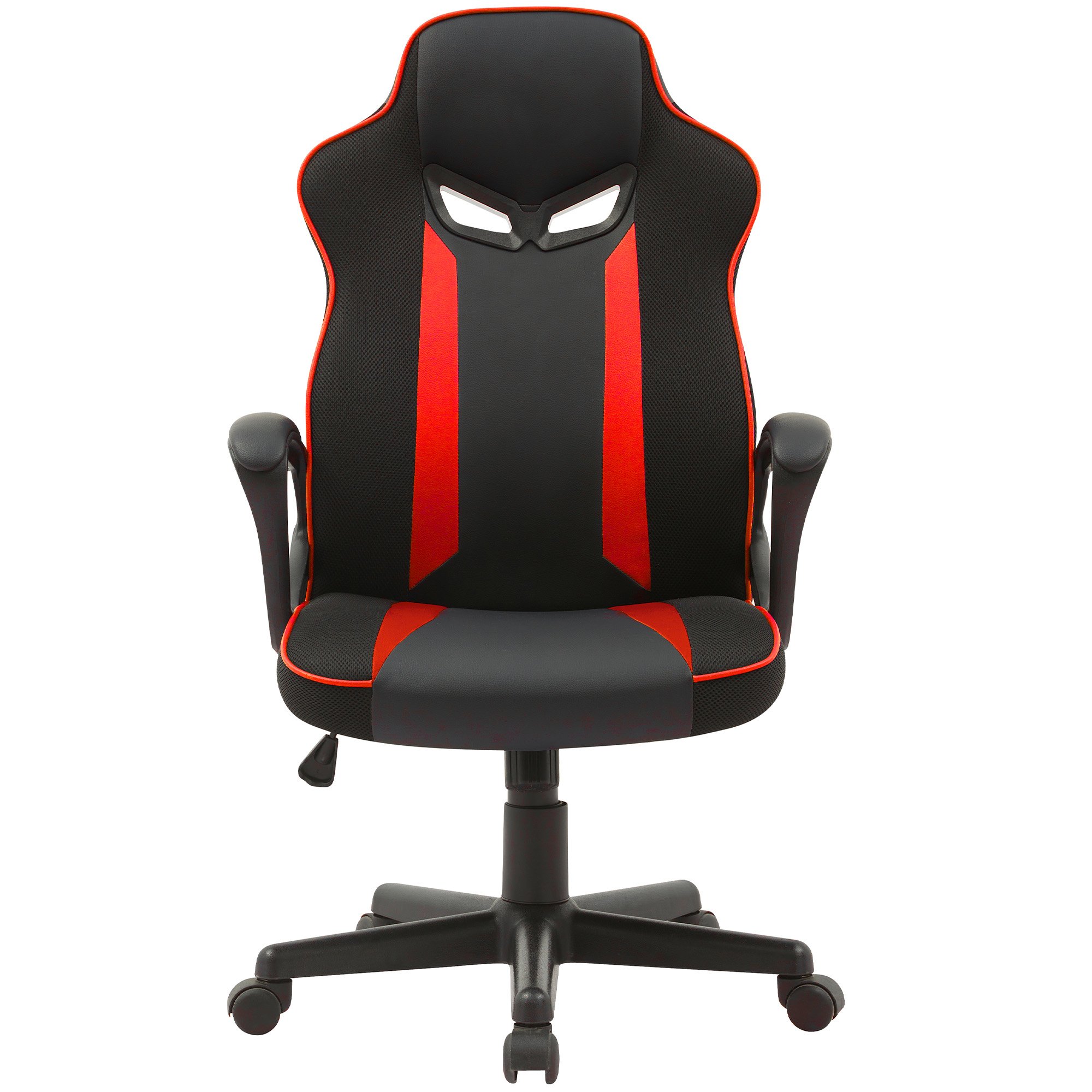 V240-CH-MLM-675-BKRD-202507310910-00 Sarantino Fayzo Racing Reclining Office Gaming Chair Black And Red Adjustable Computer Desk Seat With Adjustable Height, Breathable Mesh Back, Padded Armrests - Image 1