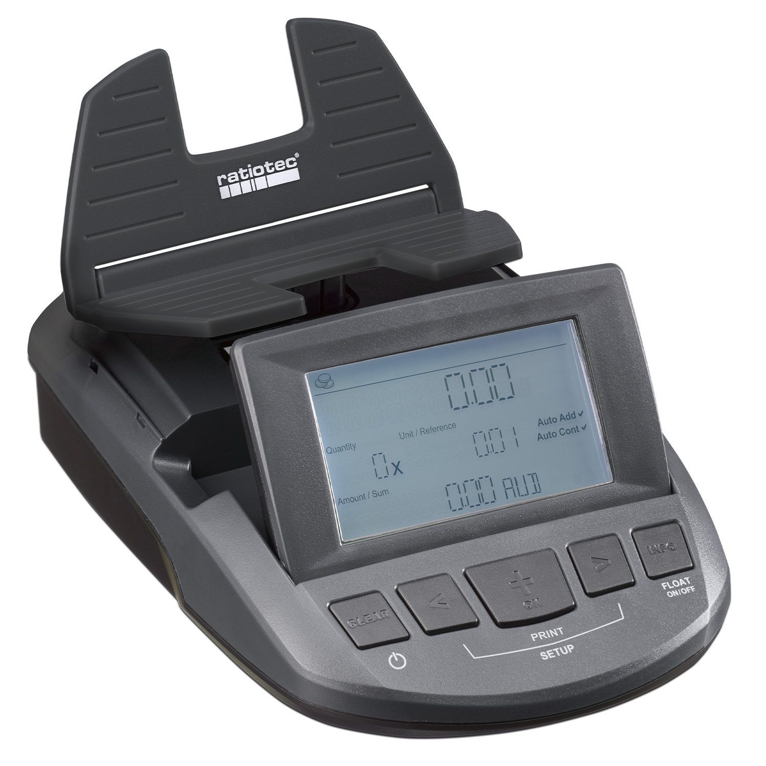 V240-MONE-RS1000-202509121155-00 Ratiotec Digital Coin Note Money Counter Currency Scales Australian Notes Portable - Made In Germany - Image 1