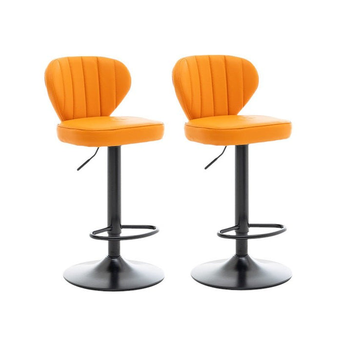 V255-8405_ORANGE-202509191130-00 SERENITà Bar Stools Kitchen Bar Stool Leather Barstools Swivel Gas Lift Counter Chairs BS8405 Orange - Image 1