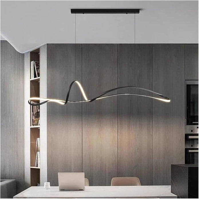 V255-BAM-A210-L120-202508111520-00 BAMDECOR A210 Modern LED Linear Pendant Lights with Dimmable LED and Adjustable Hanging Length 120cm -Black - Image 1
