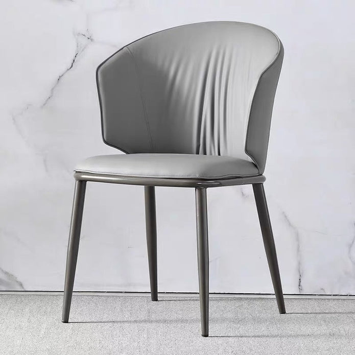 V255-VE-DICH-GREY-679-202508191653-00 VELLUTO Modern Armless Upholstered Side Chair with Metal Legs for Kitchen & Dining Set of 2 (Grey) - Image 1