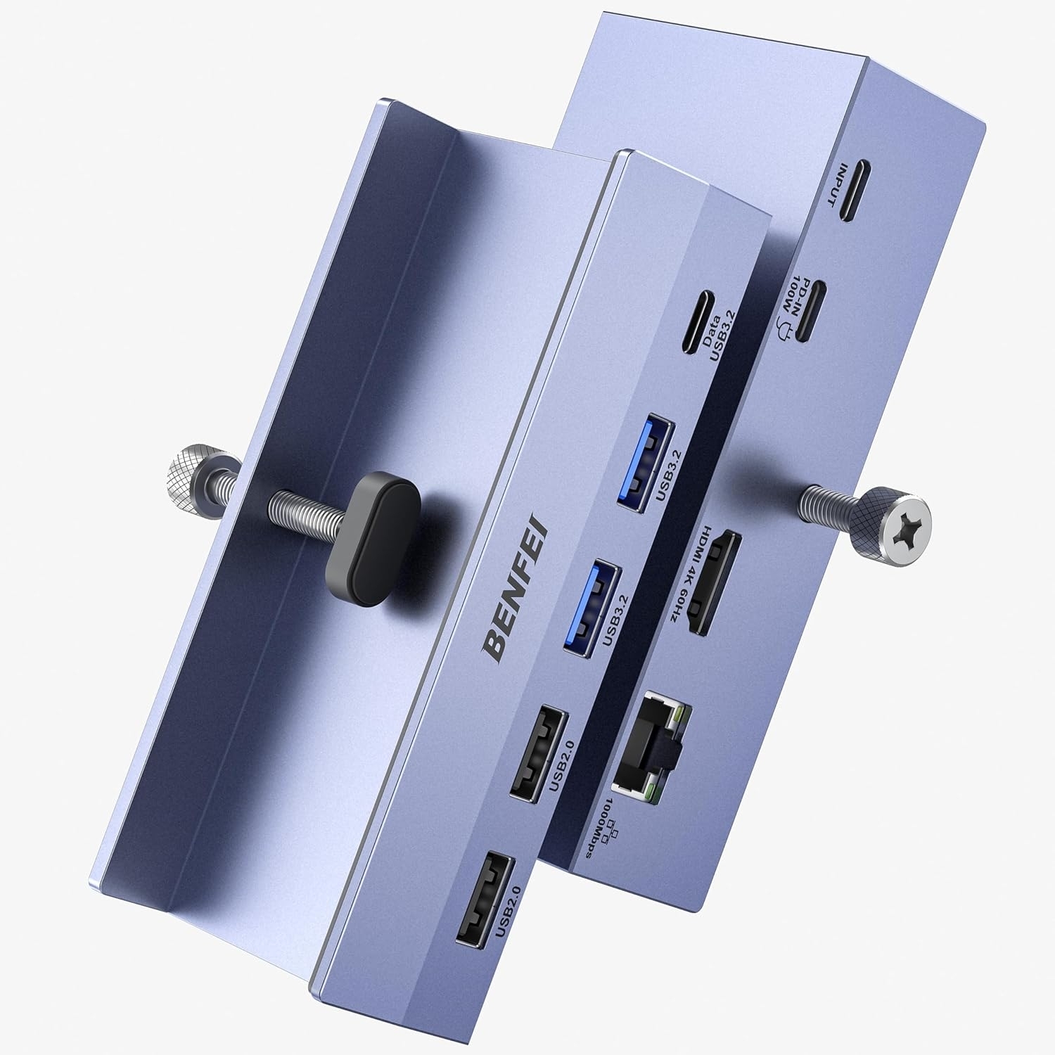 V28-ELEBEN396GY-202507311010-00 BENFEI 396GY USB-C 8-in-1 Docking HDMI 4K/60Hxz+USB-C(10G)+2xUSB-A(10G)+2xUSB2.0+RJ45+PD100W - Image 1