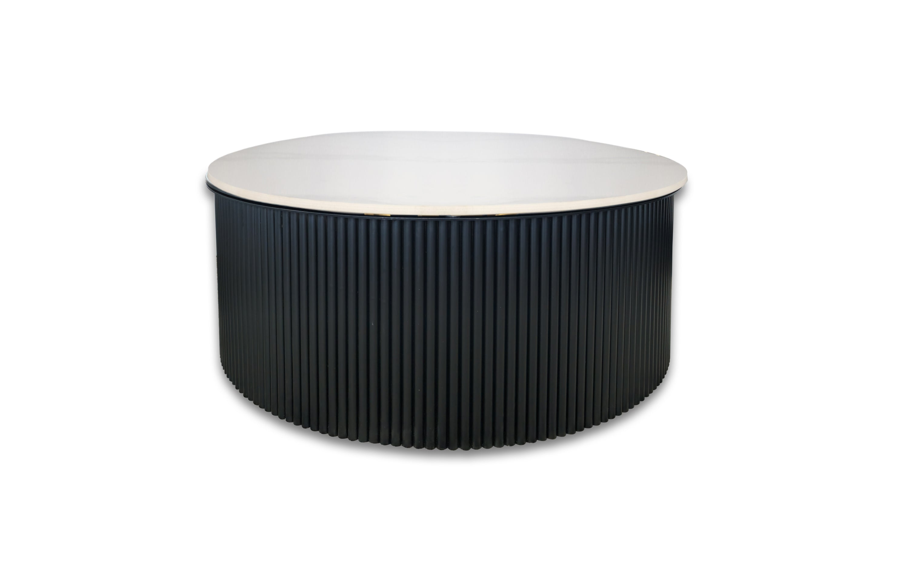 V292-CT-RPLE-BLACKBASE-WHITEMARBLE-202507081120-00 Ripple Black Coffee Table - White Marble - Image 1