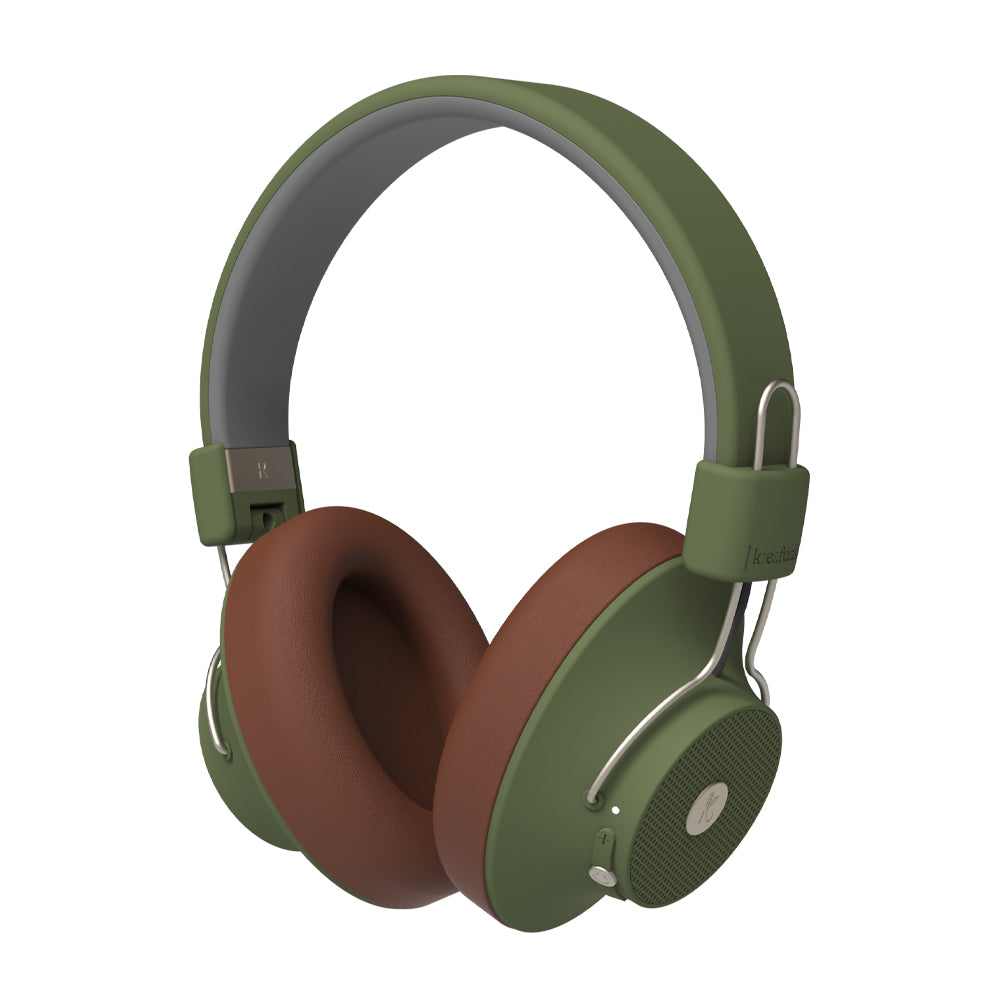 V398-KFLK18QI-202508251031-00 Kreafunk Abeat Qi Bluetooth Headphones W/ Anc - Urban Green - Image 1