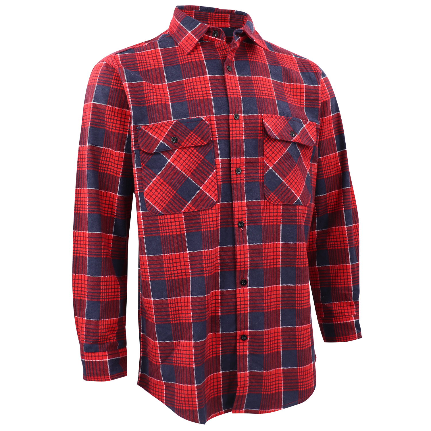 V474-666562-202507050120-00 Men's 100% Cotton Flannelette Shirt Long Sleeve Plaid Check Flannel w Pockets, Crimson Tide Plaid, 3XL - Image 1
