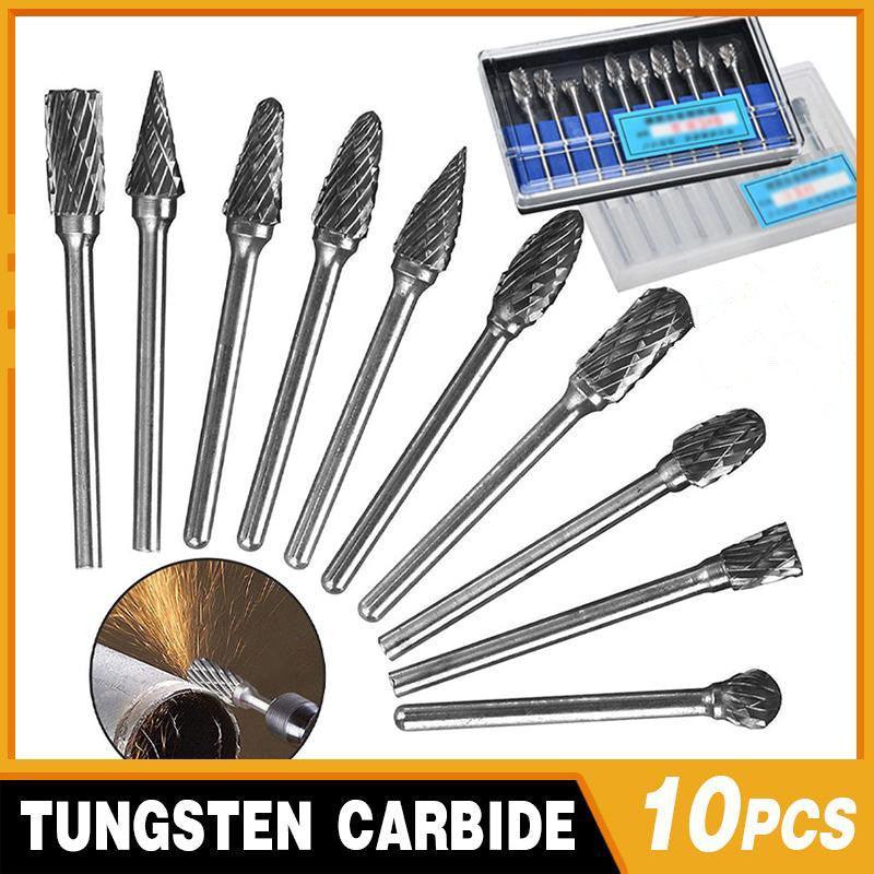 V528-10PCSBURRSBIT-BLUE-279505-202510011154-00 10PCS Tungsten Carbide Rotary Burr Set for Rotary Tools and Dremel - Blue Box - Image 1