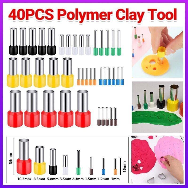 V528-40PCSBAKINGPOLYMER-190160-202509251054-00 40PCS Mini Round Polymer Clay Cutters Stainless Steel Cookie Fondant Tool Set - Image 1