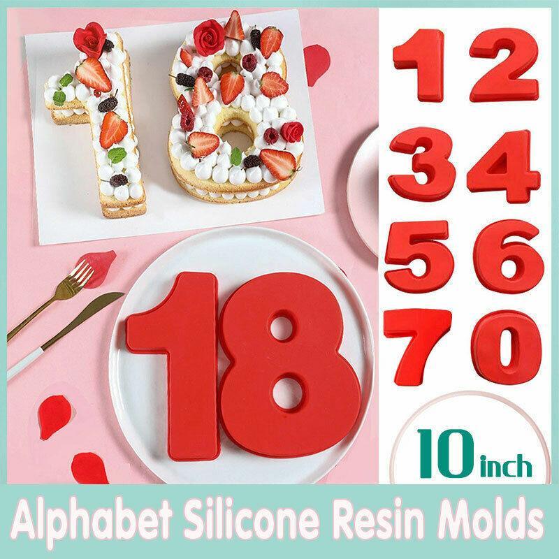 V528-9360101012441-202510010800-00 10 Inch Silicone Number Cake Mould Birthday Baking Pan Fondant Tools - 4 - Image 1