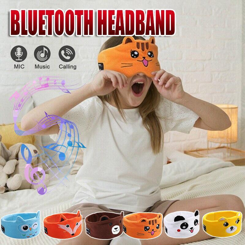 V528-9360101046170-202509301445-00 Cute Bluetooth Headband Headphones Wireless Sleep Music Mask with Mic - Blue-Owl - Image 1