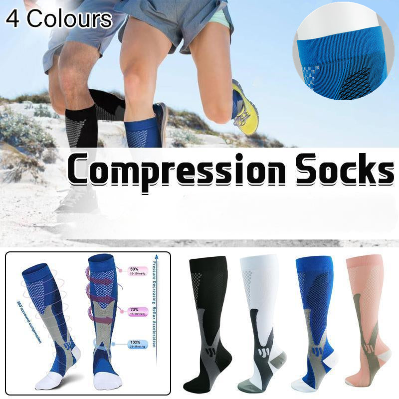 V528-9360101075156-202509302154-00 Copper Compression Socks for Running Travel Sports Anti Fatigue Support XXL Unisex - Pink - Image 1