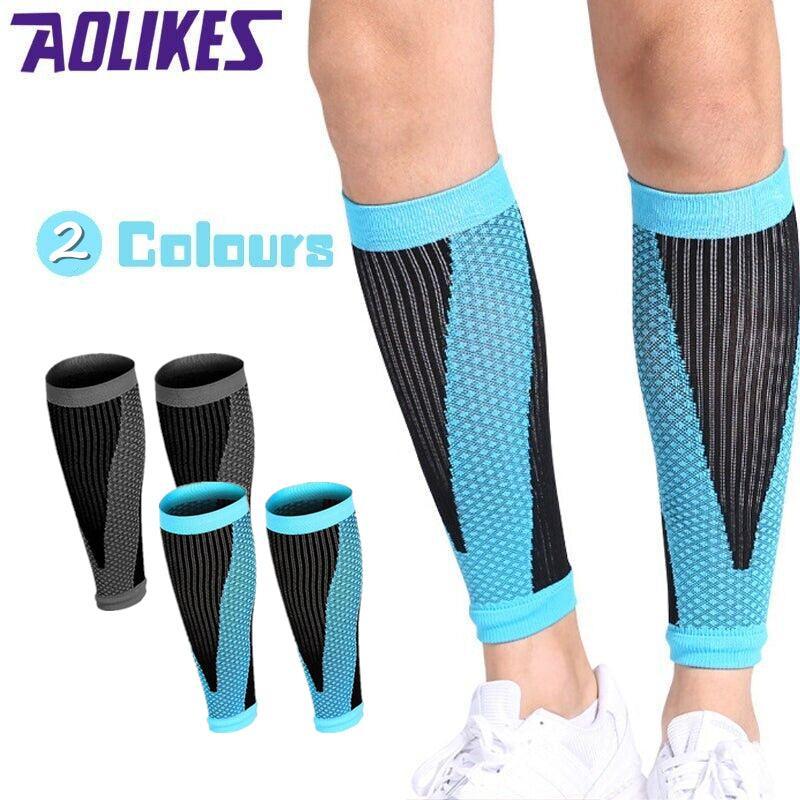 V528-9360312011547-202509302128-00 Aolikes L Size Compression Calf Sleeve Leg Brace Support Pain Relief Gym Running - Black - Image 1