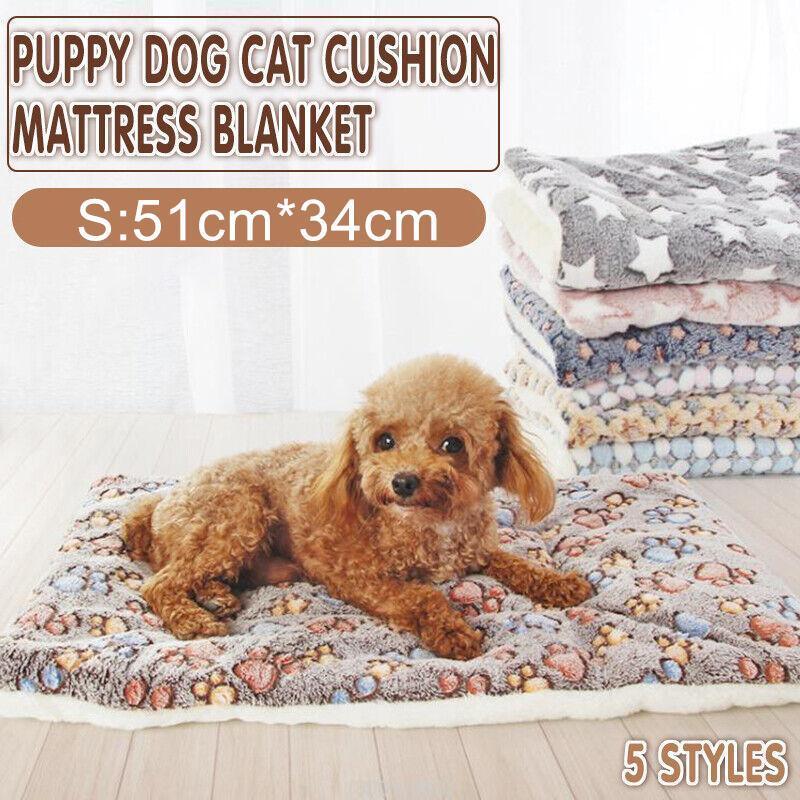 V528-9360312025155-202510010609-00 S Size Puppy Dog Cat Cushion Mattress Blanket Bed Soft Warm Pet Pad Winter Kennel House - Blue Whitestar - Image 1