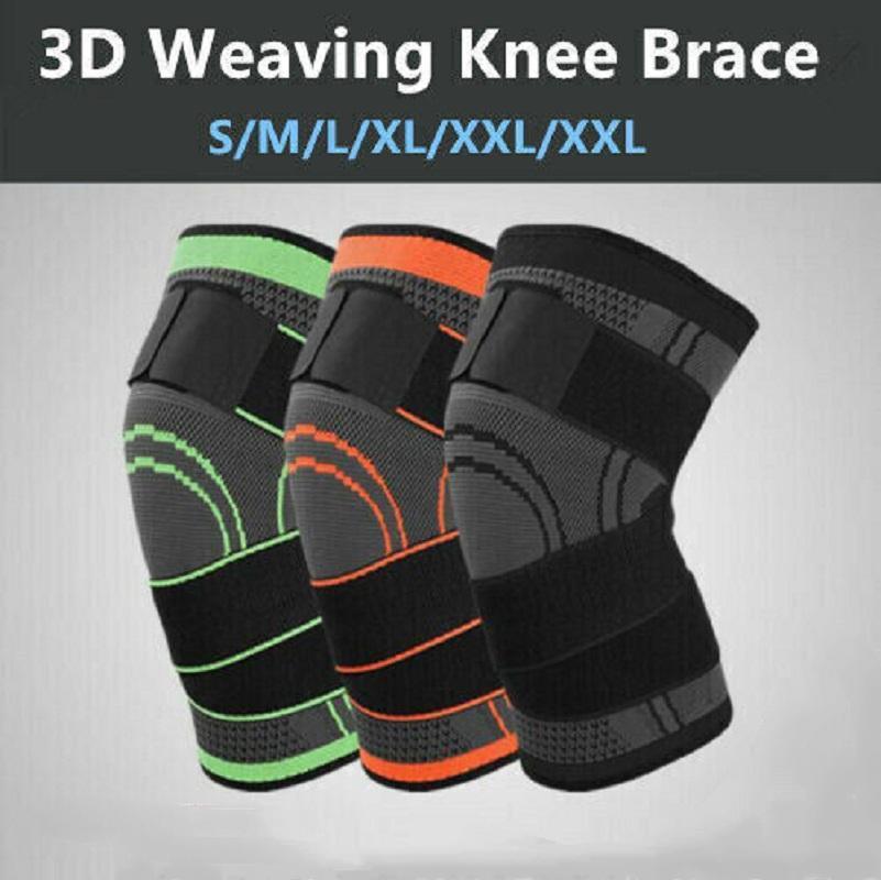 V528-9360312043074-202510010718-00 3D Weaving Knee Brace Breathable Sleeve Support Running Jogging Joint Pain Leg Black - Black-S - Image 1