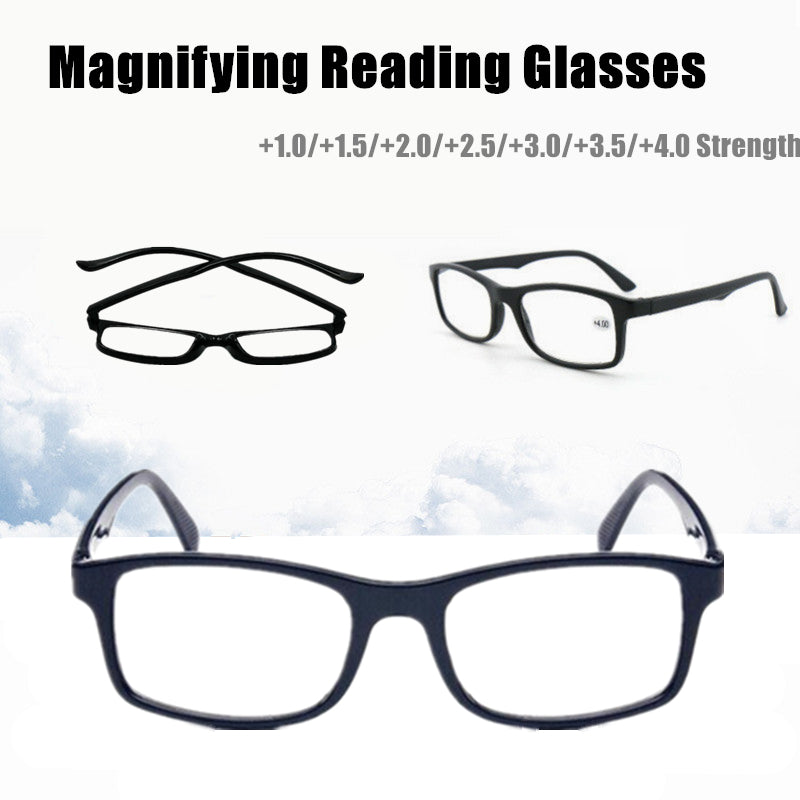 V528-9360312075938-202509302127-00 Black 6 Pairs Mens Ladies Wayfarer Frame Magnifying Reading Glasses Nerd Spectacl - +2.00 Strength - Image 1