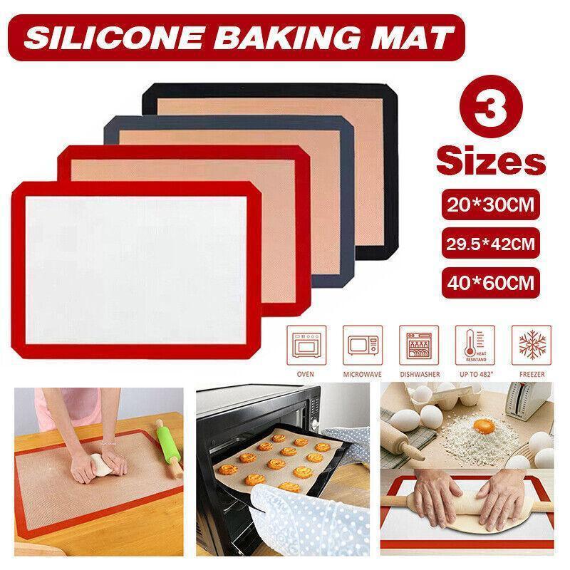 V528-9360312145143-202510011145-00 New Non-Stick Silicone Baking Mat Large Scale Cake Emarle Silicon Bakeware Dough - Red 2PCS(2*60X40CM) - Image 1