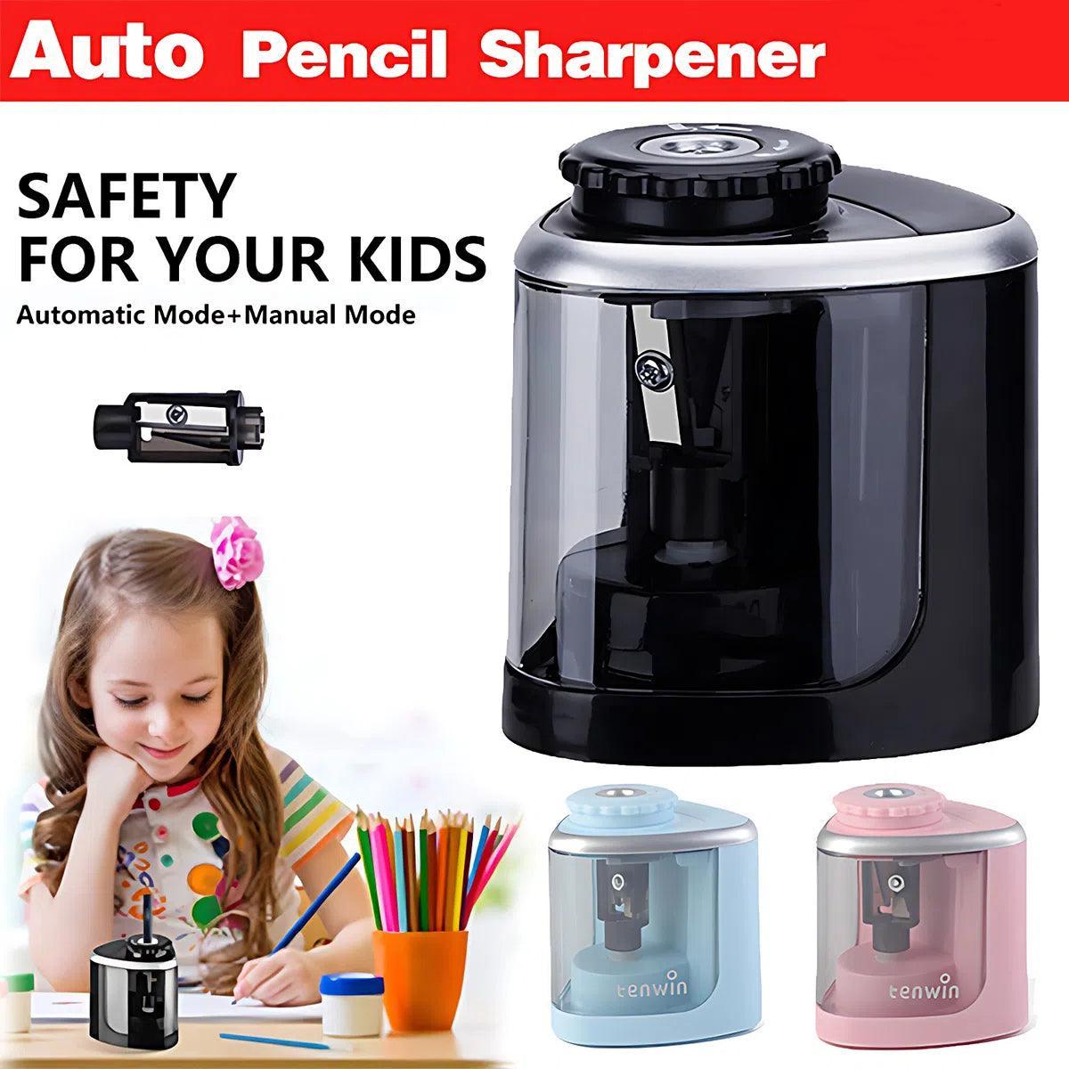 V528-9360312177359-202509301500-00 Automatic Electric Pencil Sharpener Operated Students Desktop With 2 Blades - Black - Image 1