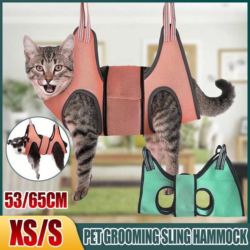 V528-9360312204048-202509301318-00 Small Pet Grooming Sling Hammock Dog Cat Restraint Bag Trimming Light Green - S - Image 1