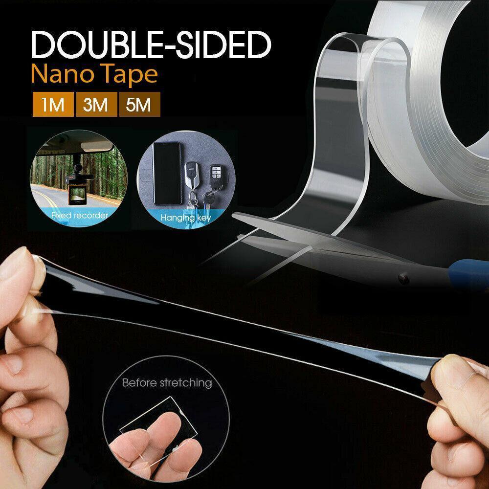 V528-96570-202510010137-00 Double Sided Nano Tape Transparent Reusable Adhesive Gel Grip for Home Office - 2cm*5m*2mm (1 Unit) - Image 1