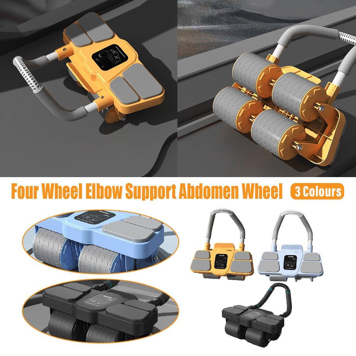 V528-ABDOMINAL-WHEEL-ORANGE-549661-202510011136-00 Four Wheel Abdominal Roller Automatic Rebound Ab Machine Home Fitness Equipment - Orange - Image 1