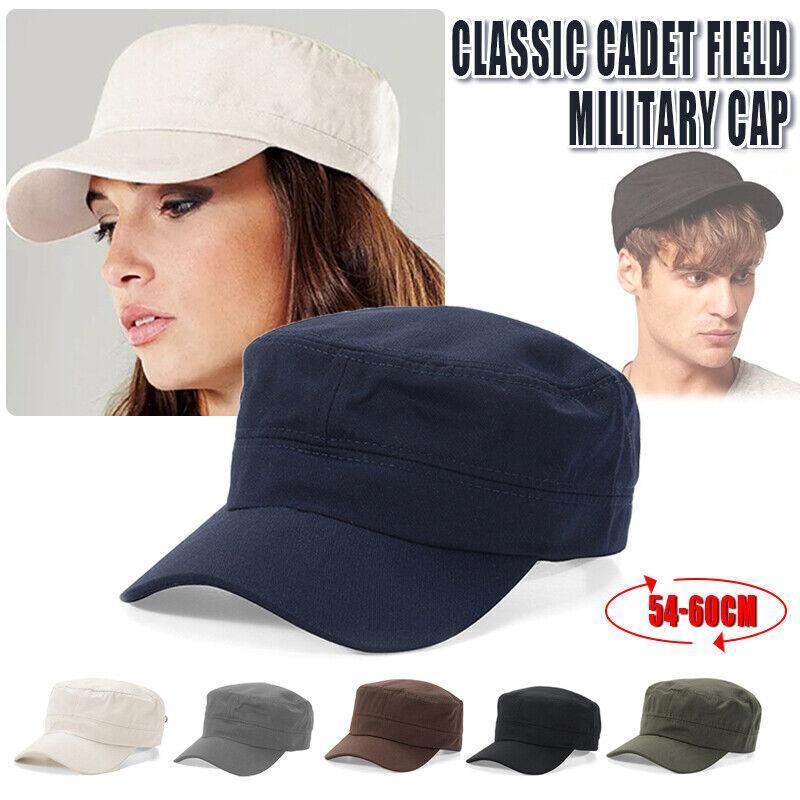 V528-ARMYPLAINHAT-BLACK-176432-202510010845-00 Army Plain Hat Classic Cadet Field Military Cap Style Patrol Baseball Adjustable - Black - Image 1