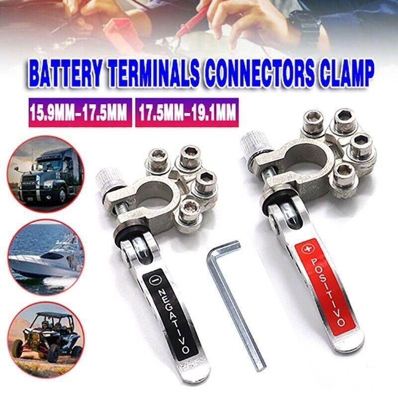 V528-BATTERYCONNECTOR-48849-202509251635-00 2X 12V 4Way Battery Terminals Connectors Clamp Car Van Caravan Positive Negative - Image 1
