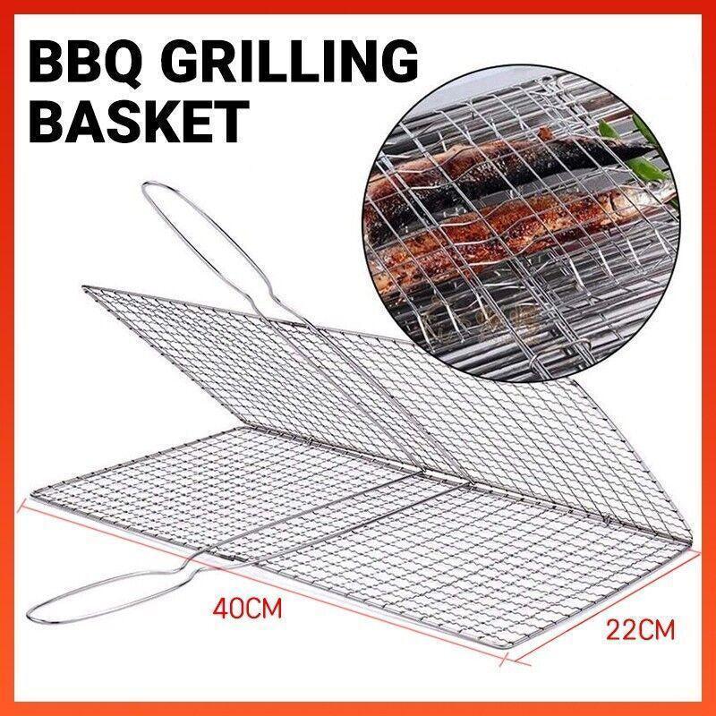 V528-BBQFISHGRILLINGBASKET-623879-202509251616-00 Bbq Fish Grilling Basket Grill Camping Net Meat Vegetable Cooking Kitchen Tool - Image 1