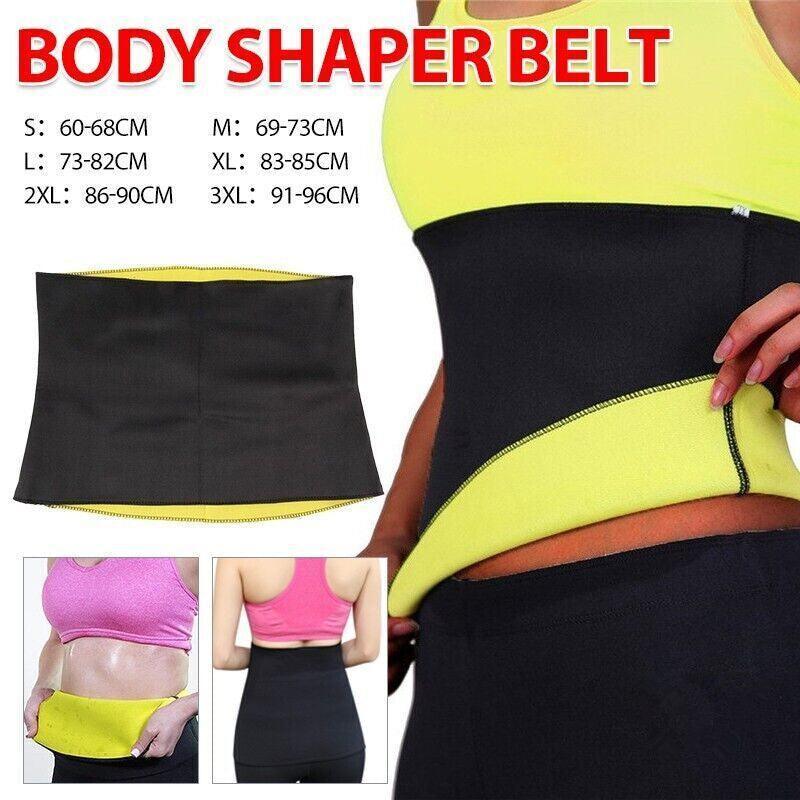 V528-BELT-YELLOW-3XL-302190-202509251316-00 Hot Fit Body Shaper Slimming Belt Waist Trainer Tummy Trimmer Sweat Fat Burn Oz - 3XL - Image 1