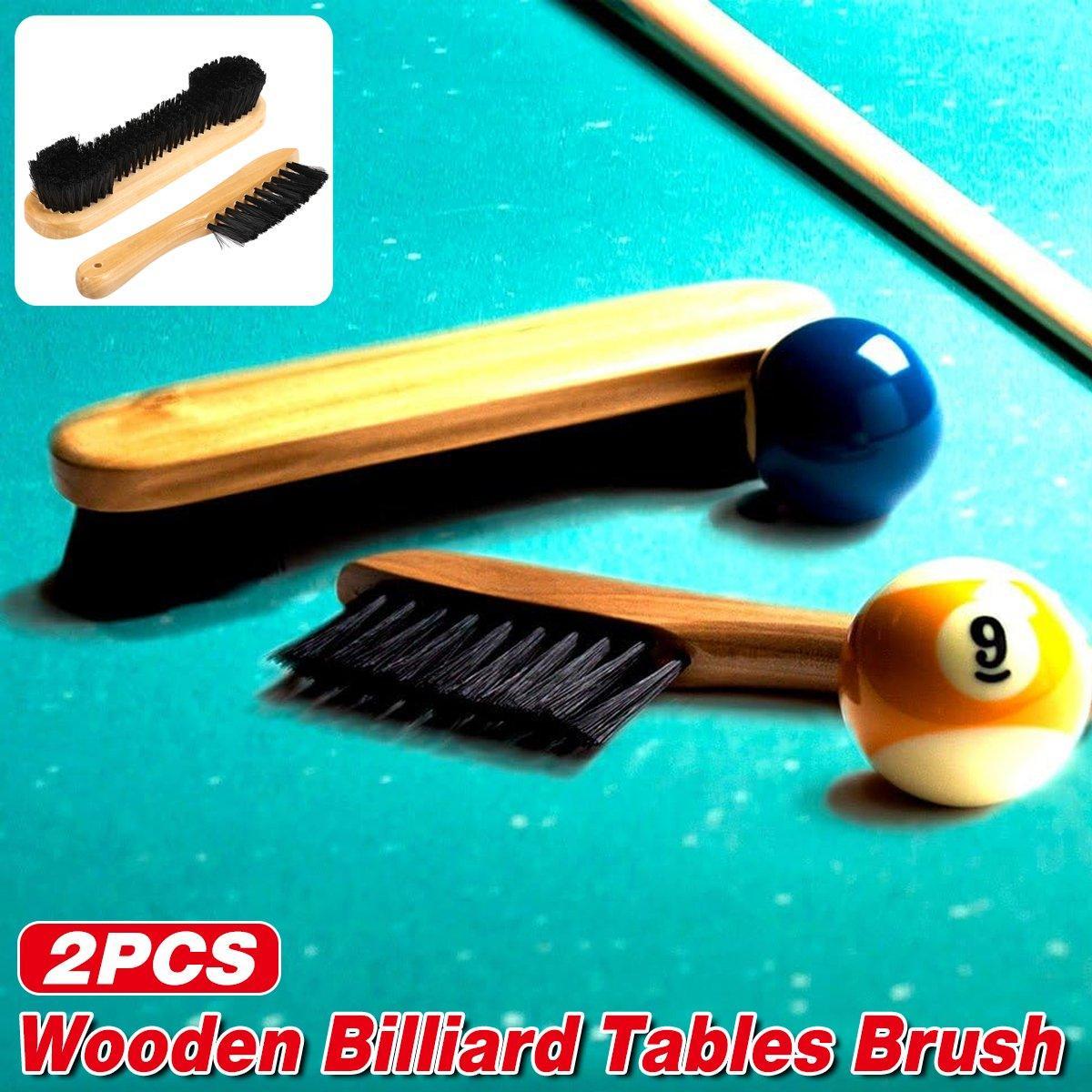 V528-BILLIARD-BRUSH-WOOD-433271-202509291700-00 2PCS Brush Rail Brush Set Billiard Table Cleaning Kit Pool Table Corner Brush - Image 1