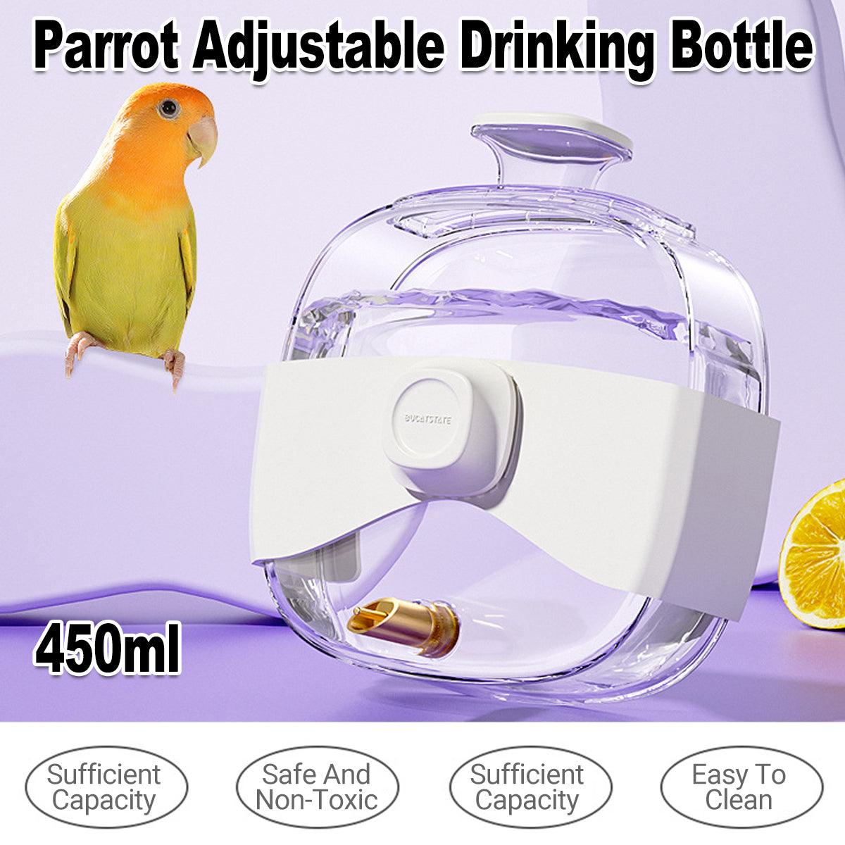V528-BIRD-DRINKER-715830-202509250930-00 450ml Parrot Water Bottle Bird Drinker Feeder Large Capacity for Birds and Pet - Image 1