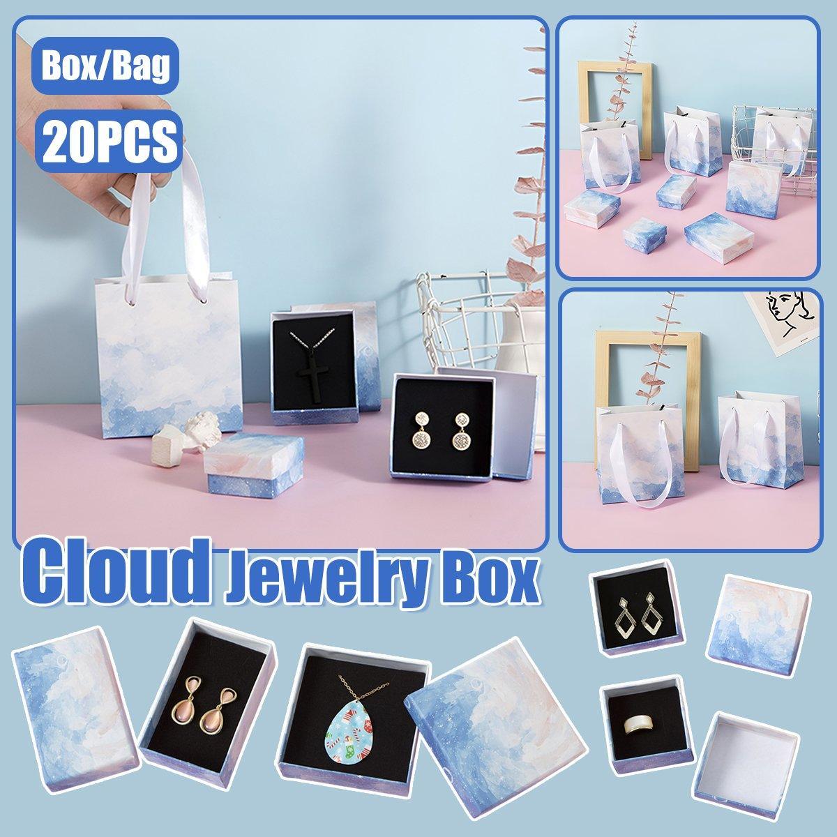 V528-BOX-20PCS-7-7-3-694758-202510010627-00 20PCS Cloud Jewelry Box Earrings Necklace Ring Bracelet DisplayOrganizer - 7*7*3cm(Box) - Image 1
