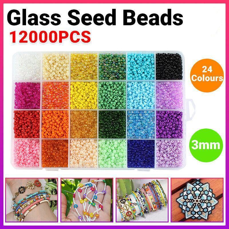 V528-BRACELETBEAD-189514-202509291700-00 12000Pcs 3mm 24-Colour Glass Seed Bracelet Beads Kit - Image 1