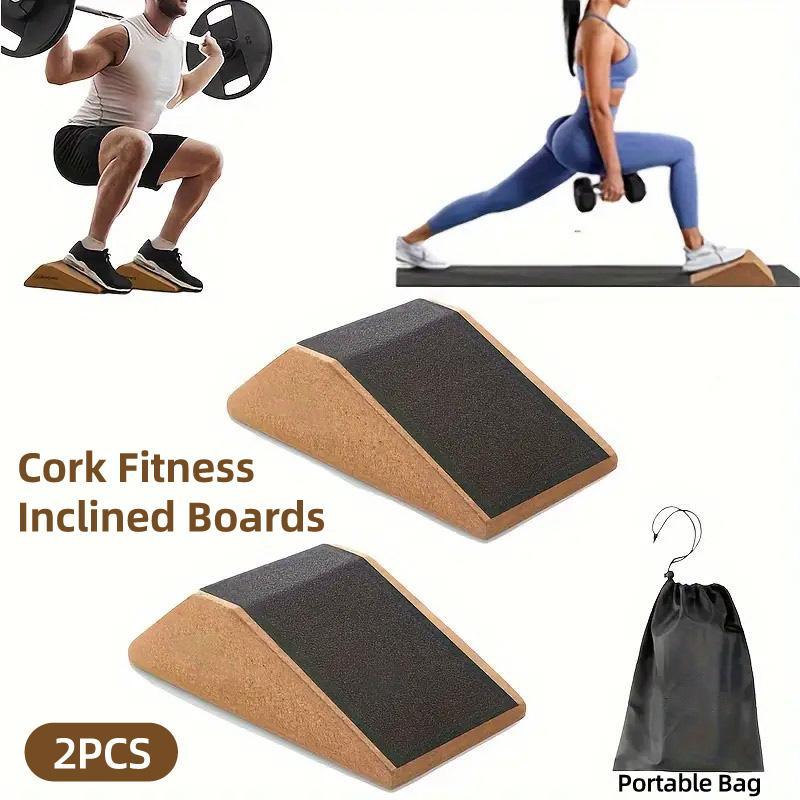V528-BRICK-2PCS-342462-202509251230-00 2pcs Cork Wedge Shaped Fitness Bricks Deep Squat Special Exercise Blocks Yoga - Image 1