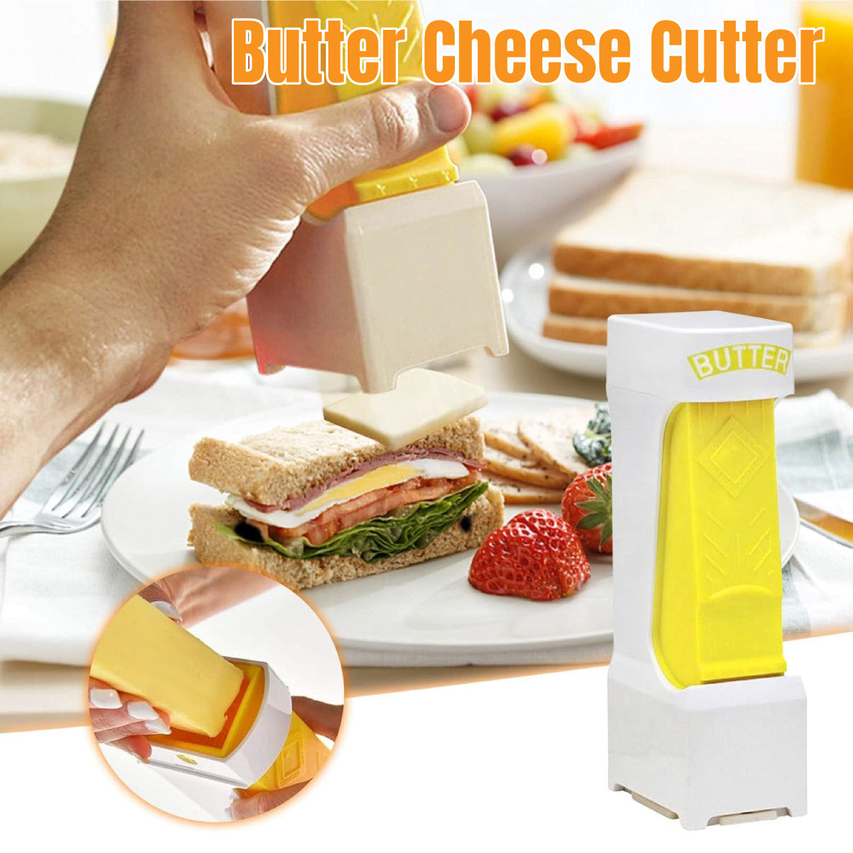 V528-BUTTER-CUTTER-263410-202509251453-00 Butter Cutter Butter Slicer Cheese Slicer Cheese Divider Stainless Steel Home - Image 1