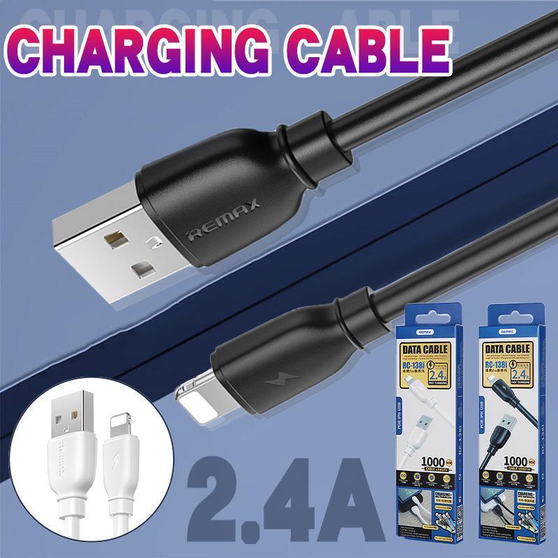 V528-CABLE-TYPE-C-BLACK-807447-202510010736-00 2.4A USB Fast Charger Phone Cable Data Cord For iPhone14 13 12 11Pro Max XR iPad - Black - Image 1
