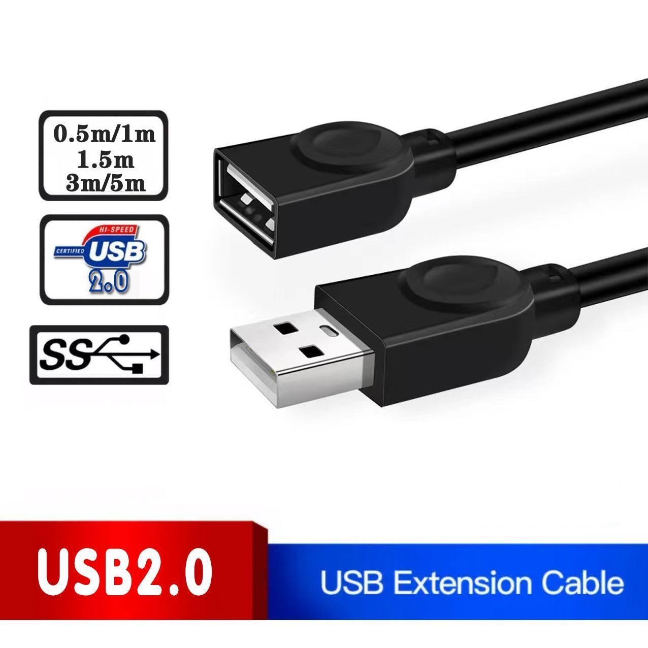 V528-CABLELENGTH-1-5M55090-202510010554-00 Usb Extension Data Cable 2.0 A Male To A Female Long Cord For Macbook & Computer - 1.5 m - Image 1