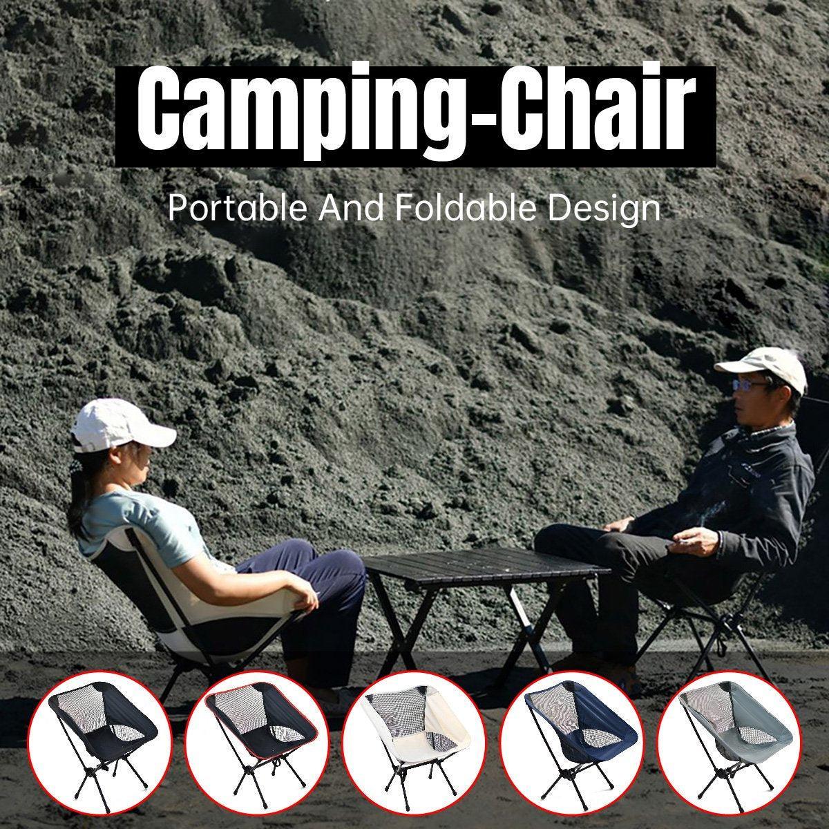 V528-CAMPING-CHAIR-GREY-449559-202509302109-00 Outdoor Portable Lightweight Folding Camping Chair High Back Fishing Chair - Grey - Image 1