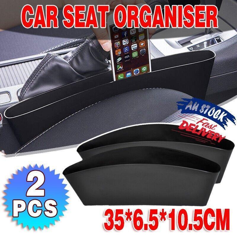 V528-CARSTORAGE-2PCS-88638-202509251254-00 2PCS Seat Side Gap Organiser Storage Box for Phone and Keys Black - Image 1