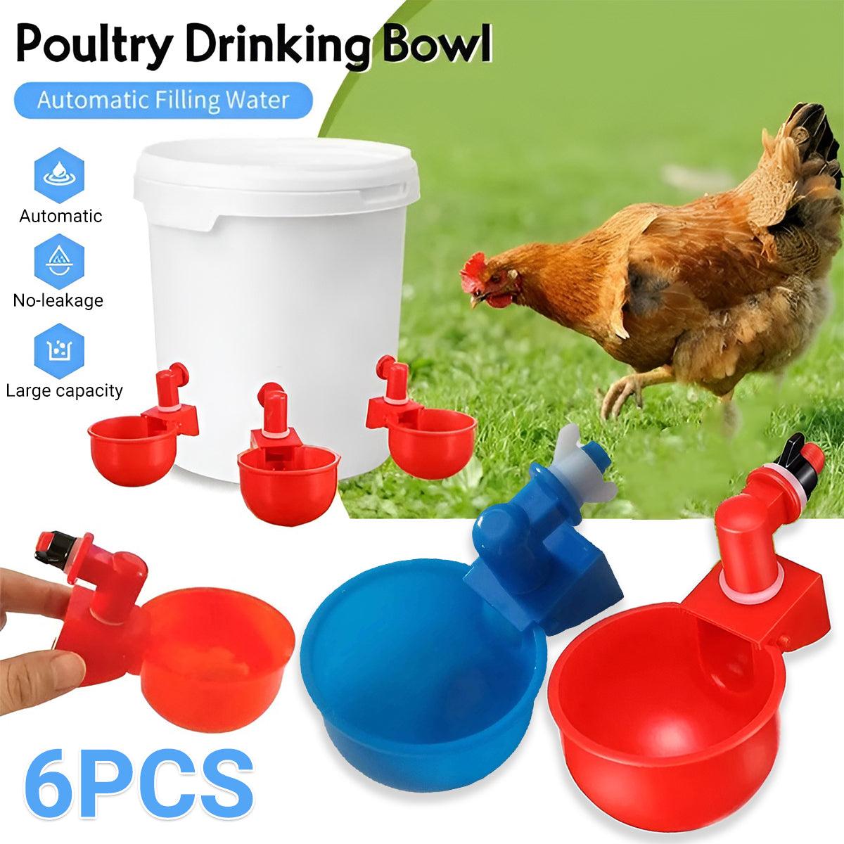 V528-CHICKEN-BOWL-BLUE-6PCS-684950-202509291736-00 6pcs Chicken Drinking Bowl Poultry Waterer Feeder Automatic Drinking Cups Coop - Image 1