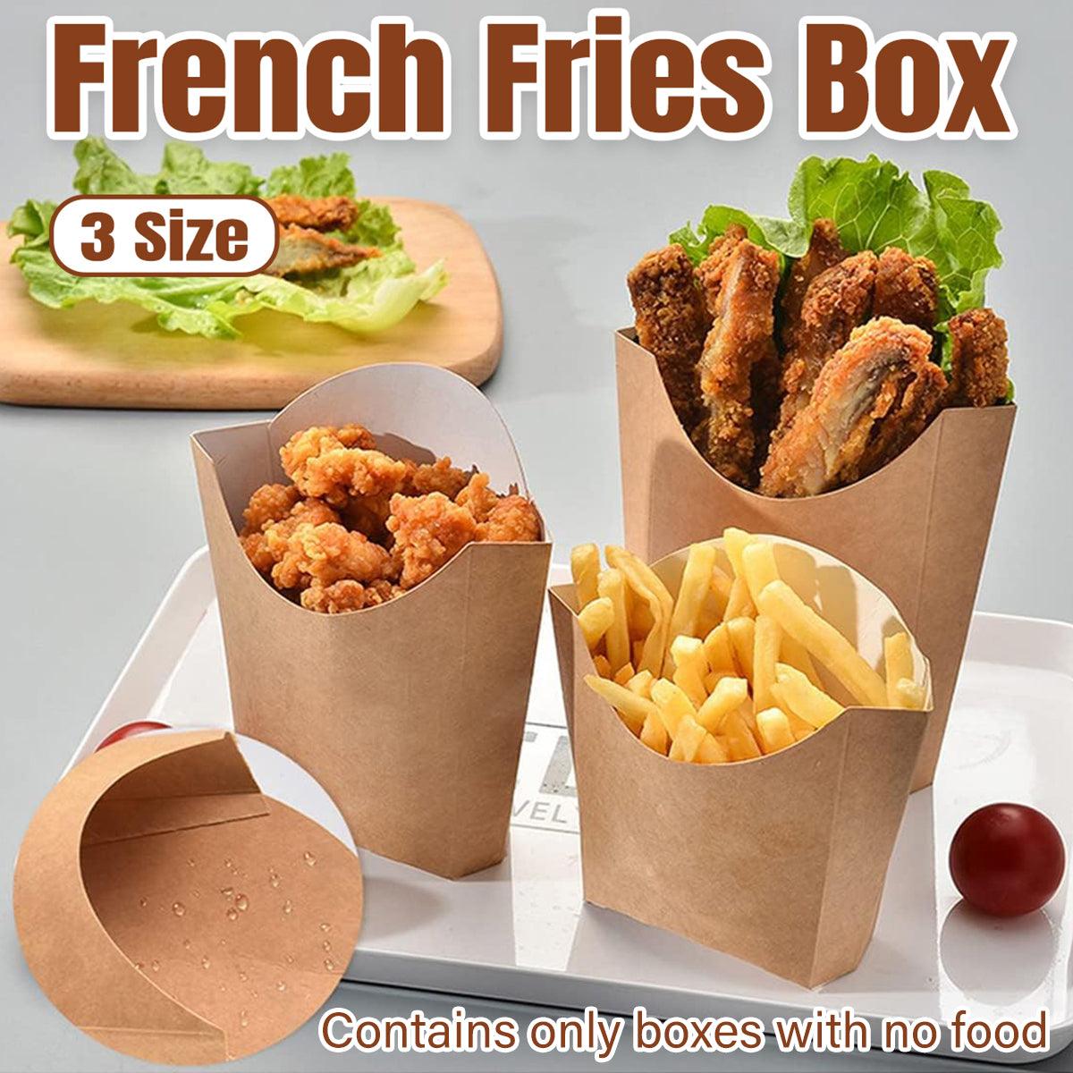 V528-CHIPS-BOX-100PCS-355091-202510010436-00 100pcs Kraft Paper Popcorn Box Folding Baking Box Party Snack Treat Container - 12.2x11.3cm - Image 1