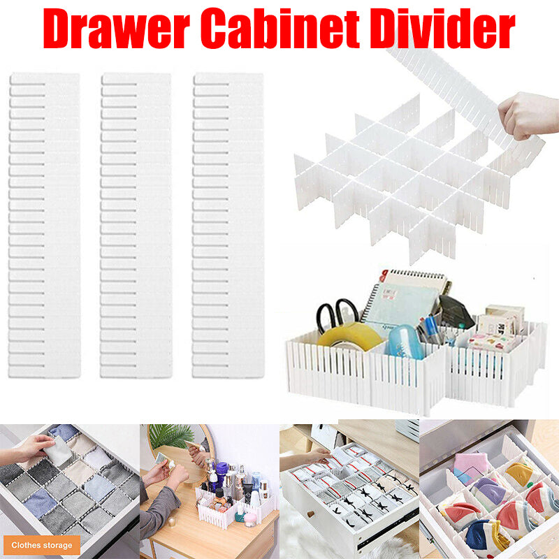V528-CLAPBOARDDRAWER-24PCS-610188-202509251010-00 24X Adjustable Clapboard Drawer Cabinet Divider Partition Diy Storage Organiser - Image 1