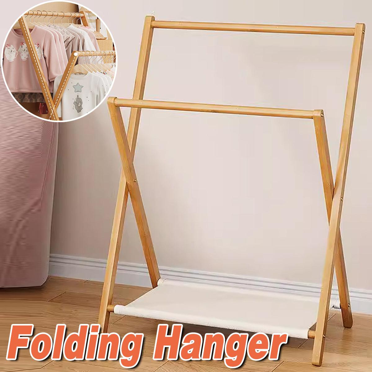 V528-CLOTHES-HANGER-70CM-864259-202509251620-00 Folding Clothes Hanger Indoor Floor Bedroom Garment Rack Simple Hanging Stand - Image 1